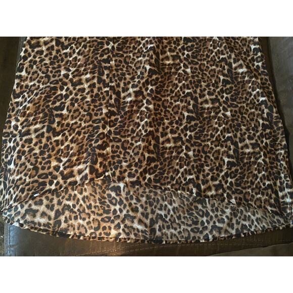 Kendall and Kylie Animal Print Sz S Wrap Dress Ruched Racer back Hi low Maxi - Picture 9 of 10